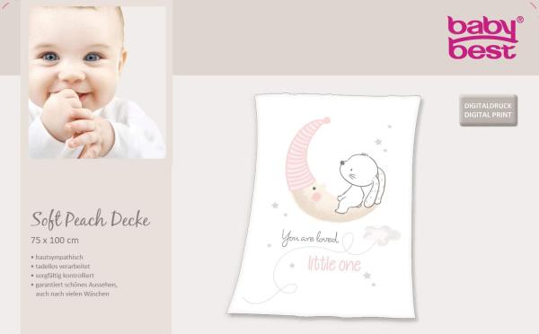 Herding Baby-Fleecedecke, Little Bunny Motiv, 75x100 cm, Polyester, Weiß Bild 4