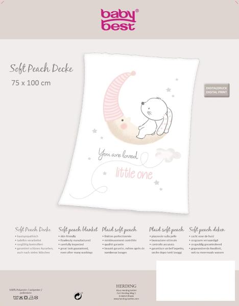 Herding Baby-Fleecedecke, Little Bunny Motiv, 75x100 cm, Polyester, Weiß Bild 5