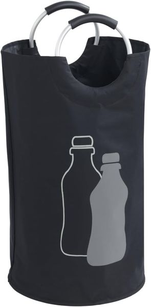 WENKO Wäschekorb mit Flaschenhalter/Ösen 69 l