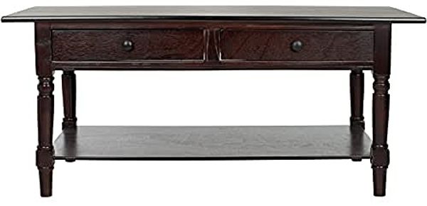 SAFAVIEH Modern Wooden Accent Table, in White and Crocodile, 60 X 100 X 50