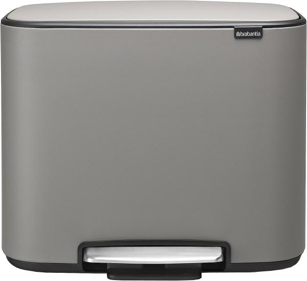 Brabantia Bo Treteimer Mineral Concrete Grey, 11 + 23 L Papierkörbe & Mülleimer