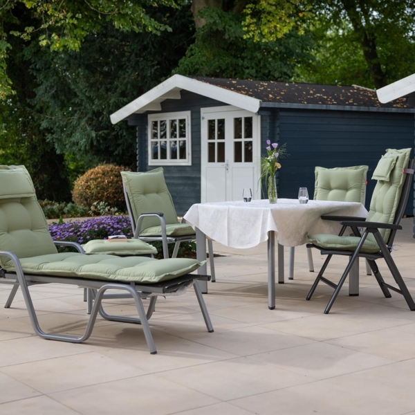 Herlag Hochlehnerauflage Ava Gartenstuhlauflage Hochlehner, abnehmbares Kopfpolster, 123x50x9cm, Gartenmöbelauflage 123x50x9cm, Kopfpolster Bild 4