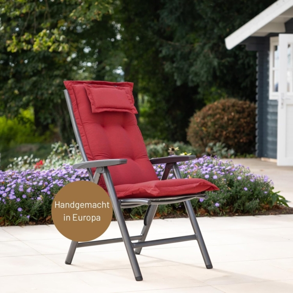 Herlag Hochlehnerauflage Ava Gartenstuhlauflage Hochlehner, abnehmbares Kopfpolster, 123x50x9cm, Gartenmöbelauflage 123x50x9cm, Kopfpolster Bild 2