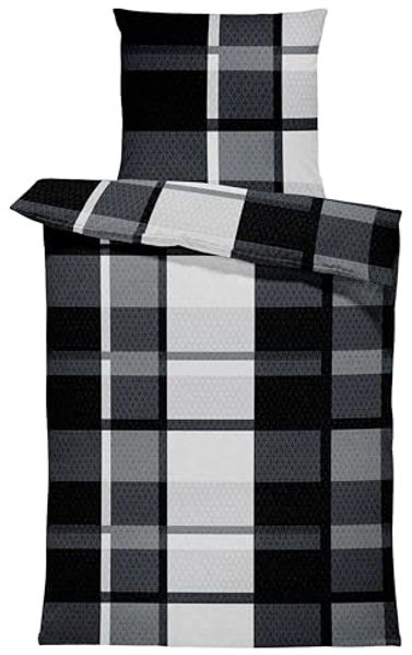 One Home Bettwäsche Modern, Fleece, 4 teilig, Kariert, kuschelig flauschig warm weich Winter Normalgröße