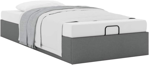 Ottoman-Bett ohne Matratze Dunkelgrau 90x190 cm Stoff 3310841