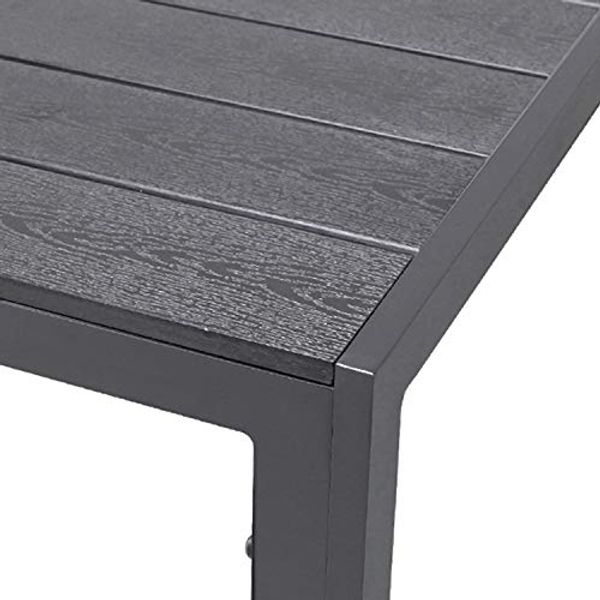 XL Non-Wood Gartentisch Outdoortisch Aluminium Anthrazit / Grau 180x90cm Bild 5