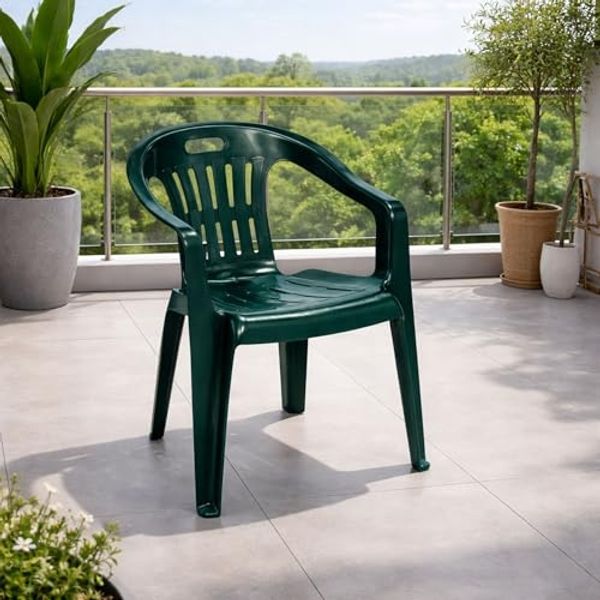 Stapelstuhl Bistrostuhl Gartenstuhl Outdoor Dunkelgrün Kunststoff