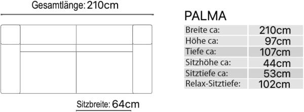 Sofanella Zweisitzer Palma Ledercouch elektrisch verstellbare in Creme Bild 3