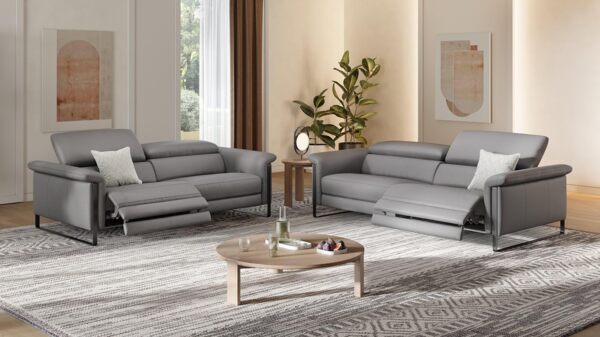 Sofanella Zweisitzer Palma Ledercouch elektrisch verstellbare in Creme Bild 8