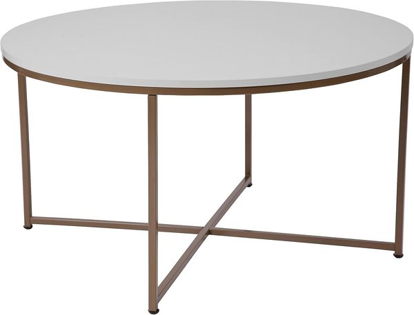 Flash Furniture Wohntische, Sonstige, Weiß/gebürstetes Gold, Set of 1