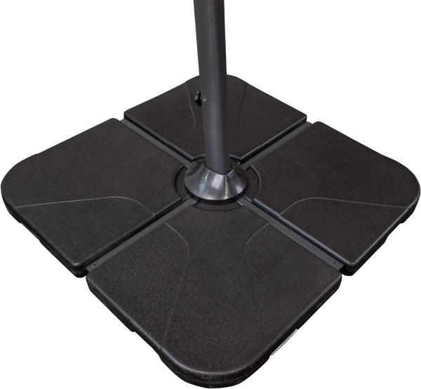 Doppler 4er Set Beschwerplatten - befüllbar mit Wasser oder Sand, anthrazit, 4 x 25 kg max.