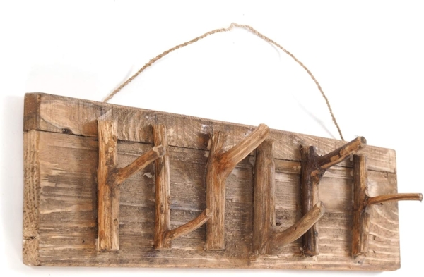 DESIGN DELIGHTS Wandgarderobe WANDGARDEROBE "SAMOA", 60x14cm (BxH), Altholz massiv, Hakenleiste