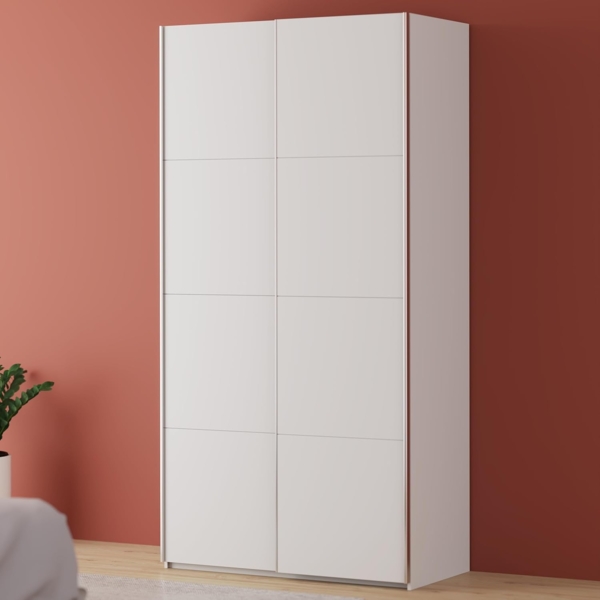 FORTE Schwebetürenschrank Fittio, Made in Europe, 2 Schiebetüren, modernes Design Höhe 2,35 mtr, stehende Montage