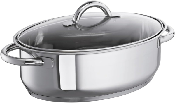 Edelstahl-Bräter oval - Sicht-Bräter 30cm