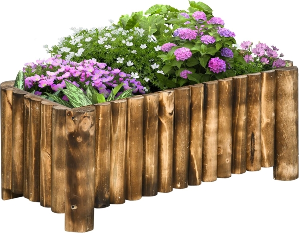 Outsunny Hochbeet Pflanzkasten Kräuterbeet Pflanzbeet Gemüse Blumenbeet Blumenkasten, Tannenholz 78 x 35 x 30 cm