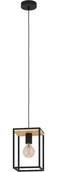 Eglo 99795 Hängeleuchte LIBERTAD E27 1X40W schwarz, braun L:18cm B:18cm H:110cm dimmbar