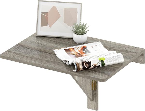 Furinno Hermite Klapptisch zur Wandmontage, französische Eiche
