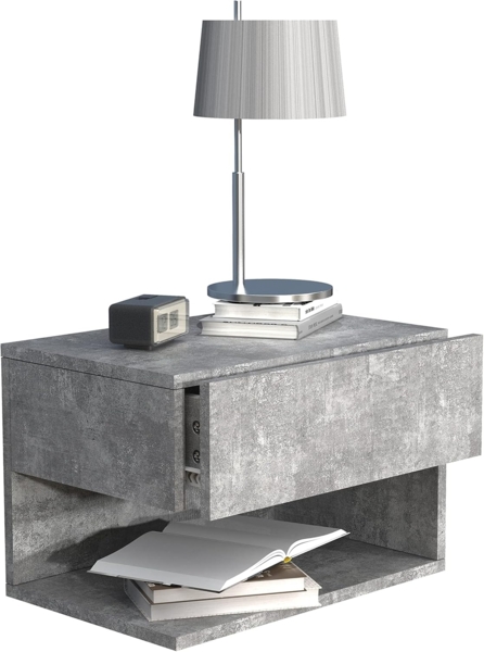 VCM Nachttisch Usal 918309 Beton-Grau H. 30 x B. 45 x T. 32 cm