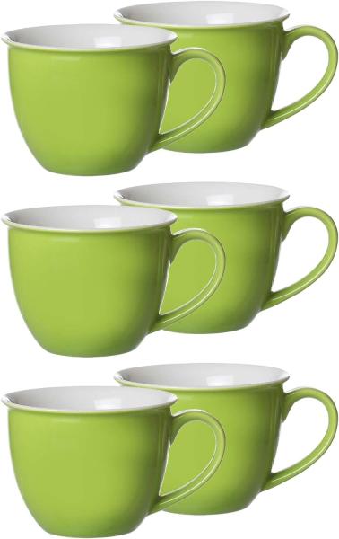 Ritzenhoff & Breker DOPPIO Milchkaffeetasse 350 ml grün 6er Set