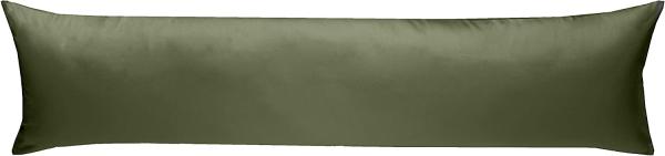 Mako-Satin Seitenschläferkissen Bezug uni / einfarbig dunkelgrün 40x145 cm von Bettwaesche-mit-Stil