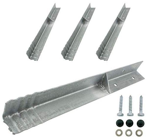 HOQ Sicherheits-Winkelanker 45 x 45 x 500 mm – 4er Set – Material: feuerverzinkter Stahl Stärke 3 mm