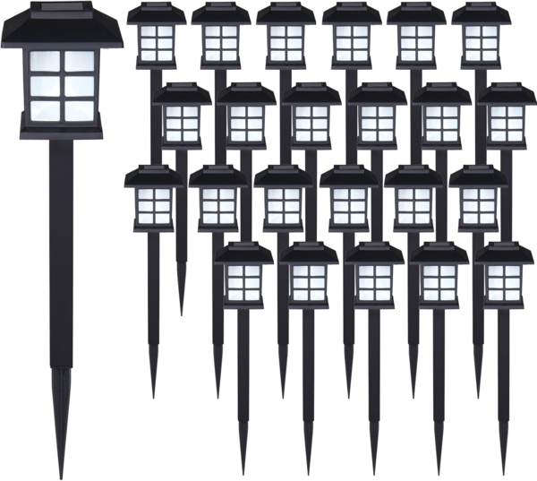 MONZANA® LED Solarlampe 24x Set Wetterfest Solar Akku Garten Solarleuchte Gartenleuchte Außenbereich Outdoor