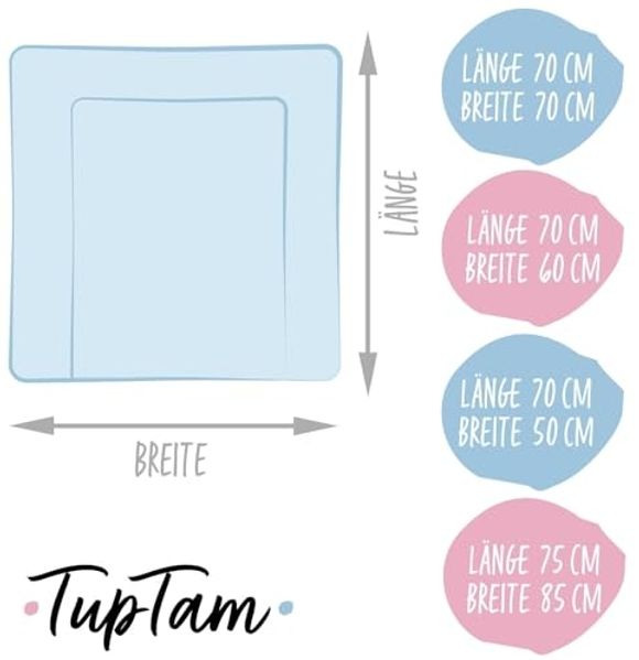 TupTam Baby Wickeltischauflage mit Baumwollbezug Gemustert, Farbe: Grau Gesteppt, Größe: 70x70 cm Bild 2