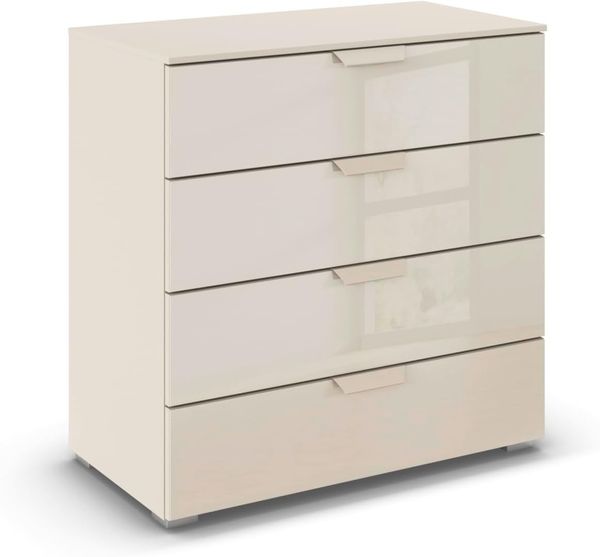rauch Aditio Box, Kommode, 2 Schubladen, mit Glasfront, mit Softclose-Funktion, Farbe Beige, BxHxT 80x81x42cm