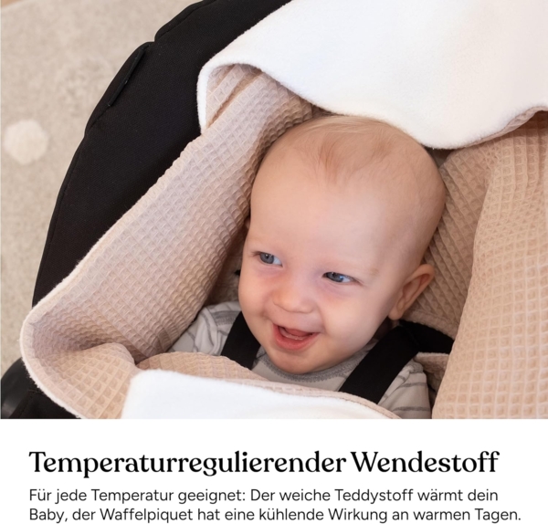 Einschlagdecke Babyschale, Babydecke für Kindersitz oder Kinderwagen, Ehrenkind, kuschelige Decke für Babys, Für das ganze Jahr Bild 7
