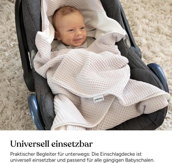 Einschlagdecke Babyschale, Babydecke für Kindersitz oder Kinderwagen, Ehrenkind, kuschelige Decke für Babys, Für das ganze Jahr Bild 2