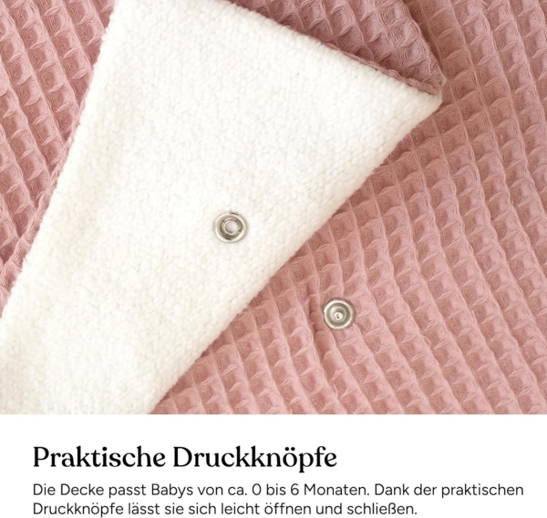 Einschlagdecke Babyschale, Babydecke für Kindersitz oder Kinderwagen, Ehrenkind, kuschelige Decke für Babys, Für das ganze Jahr Bild 5