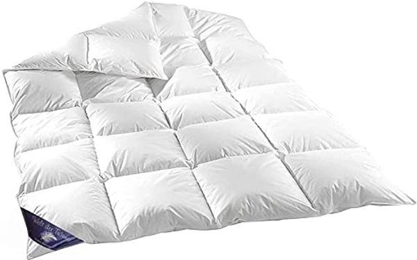 Welt der Träume Daunen Bettdecke, Füllung: 5% Daunen- / 95% Federnanteil, Füllgewicht: 1600 Gramm, Farbe: weiß, Größe: 155x220 cm, Öko-Tex Zertifiziert