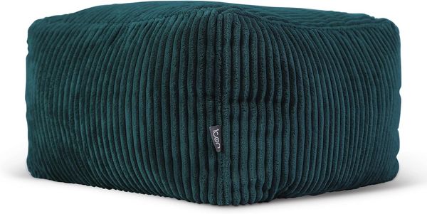 icon Sitzpuff „Theo“, Cord, Fußhocker für das Wohnzimmer, Sitzhocker, Sitzpouf, Sitzsack Hocker Groß, Sitzkissen