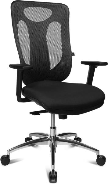 Topstar Sitness Net Pro 100, ergonomischer Bürostuhl, Schreibtischstuhl, Punktsynchronmechanik, inkl. höhenverstellbaren Armlehnen, Stoff, schwarz