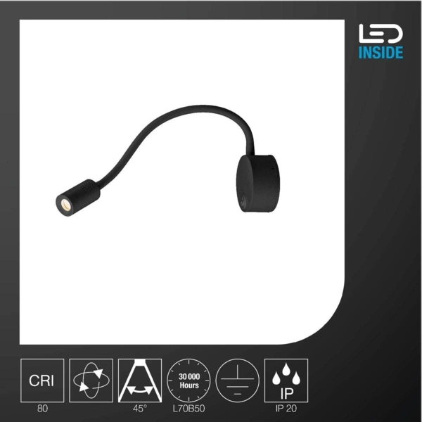 SLV No. 1002431 DIO FLEX PLATE LED LED Indoor Wandaufbauleuchte schwarz 3000K Bild 3