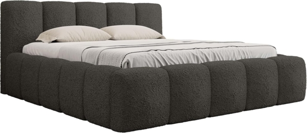 Mirjan24 'Koweni' Polsterbett mit Bettkasten, Bouclé, Anthrazit, 160x200 cm