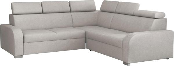 Ecksofa Apollo 2rR2p mit Schlaffunktion und Bettkasten, L-Form, Einstellbare Kopfstützen (Farbe: Crown 16)