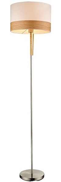 Stehlampe Wohnzimmer Stehleuchte Schlafzimmer Textil holz beige 15221S