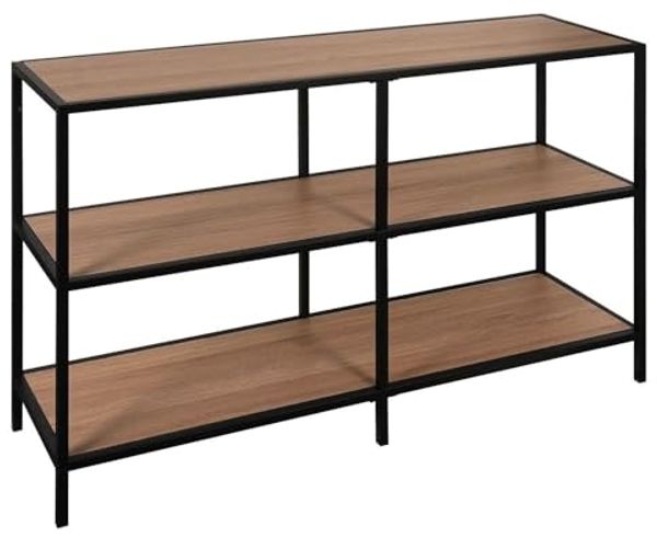 Regal Dylan / 300.001754, Holzwerkstoff, Stahl, Schwarz, Holzfarben, 120 x 80 x 34 cm