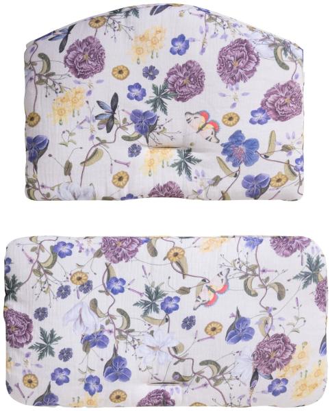 Hauck Hochstuhlauflage Highchair Pad für Alpha Plus Hochstuhl - Floral Be, 2-teilige Sitzauflage / Sitzkissen für Alpha Hochstuhl aus Baumwolle
