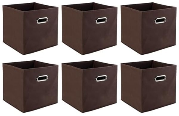 casa NOVA Aufbewahrungsbox NINO, 6er Set, Braun, B 27 x H 28 x T 27 cm, mit 2 seitlichen Griffen