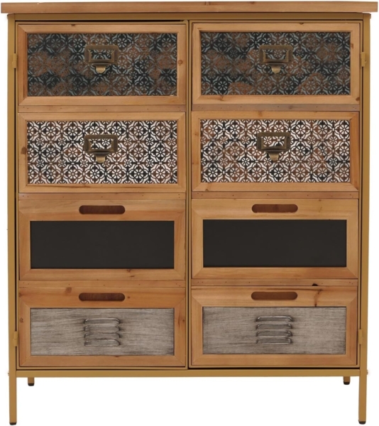 Apothekerkommode HWC-O79, Schrank Highboard Staufächer, Vintage Shabby-Look 94x80x35cm, blau Bild 8