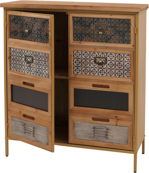 Apothekerkommode HWC-O79, Schrank Highboard Staufächer, Vintage Shabby-Look 94x80x35cm, blau Bild 4