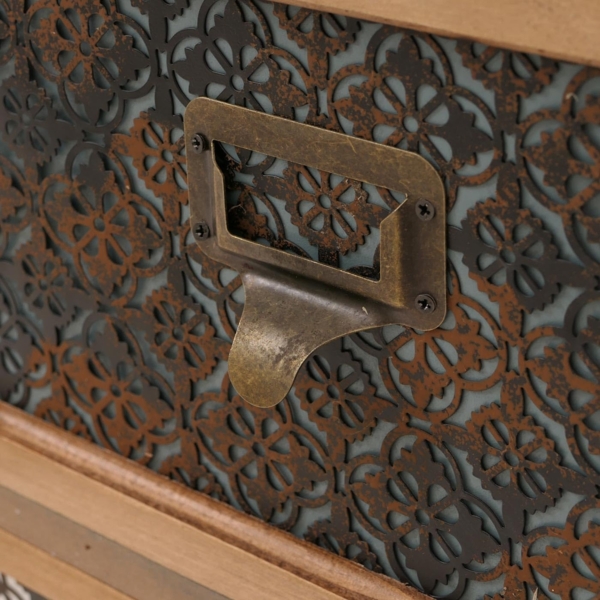 Apothekerkommode HWC-O79, Schrank Highboard Staufächer, Vintage Shabby-Look 94x80x35cm, blau Bild 6