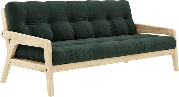 KARUP DESIGN GRAB Schlafsofa Cord Gestell Natur Matratze Grün
