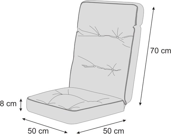 Bjird Hochlehnerauflage Lena Gartenstuhlauflage 120x50x8 cm, 8cm dicke Polsterauflage für Gartenstuhl, mit Halterung Bild 8