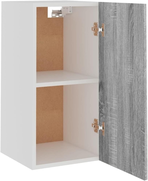 vidaXL Hängeschrank, Küchenschrank mit 3 Ablagen, Wandmontage Einbauküche Schrank, Oberschrank Küche, Modern, Grau Sonoma Holzwerkstoff Bild 6