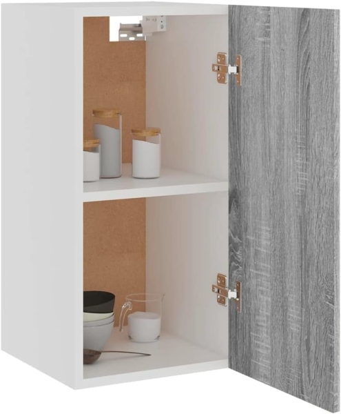 vidaXL Hängeschrank, Küchenschrank mit 3 Ablagen, Wandmontage Einbauküche Schrank, Oberschrank Küche, Modern, Grau Sonoma Holzwerkstoff Bild 4