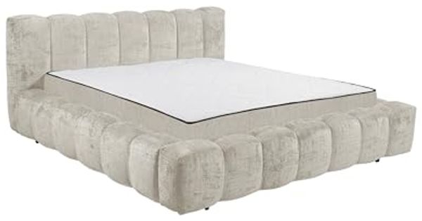 Polsterbett >BEXLEY 9Z< 180x200 cm Liegefläche, Bezug in taupe - 226x103x245cm (BxHxT)