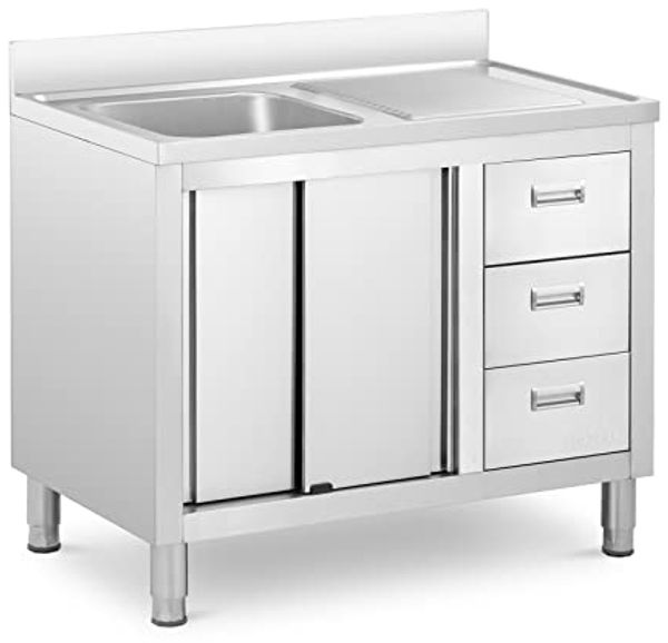 Royal Catering Spülenschrank Spülenschrank - 1 Becken - Royal Catering - Edelstahl - 400x400x300mm